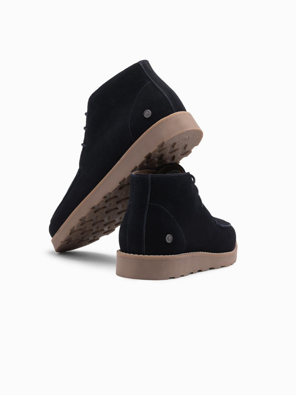 Ombre Clothing Moški gležnjarji iz semiša z debelim podplatom modri Ombre Clothing