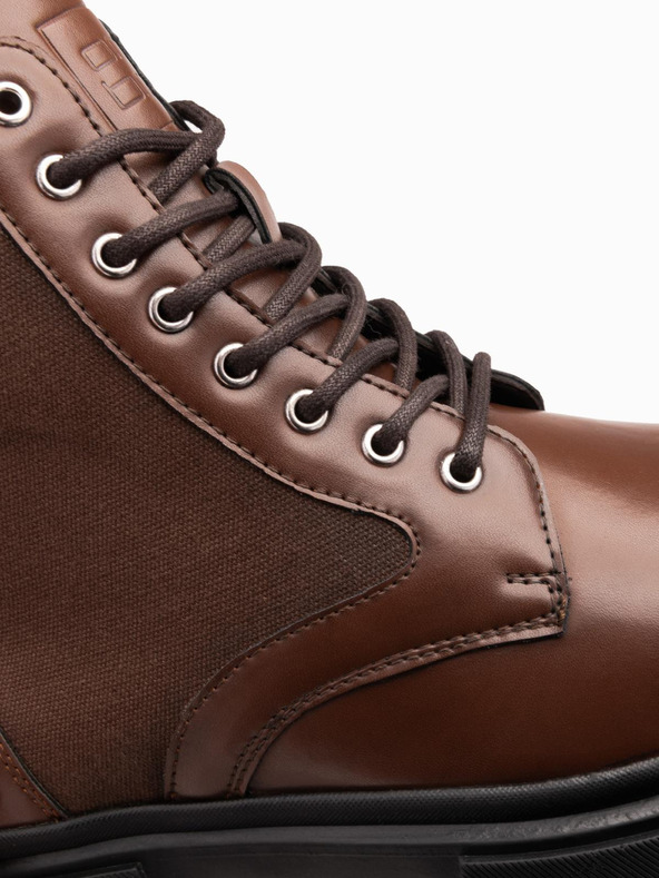 Ombre Clothing Moški visoki traperji iz vezanih materialov rjave barve Ombre Clothing