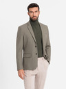 Ombre Clothing Elegantna moška jopica iz volnene mešanice Khaki Ombre Oblačila