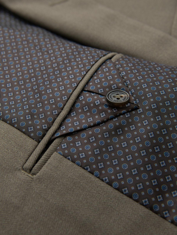 Ombre Clothing Elegantna moška jopica iz volnene mešanice Khaki Ombre Oblačila