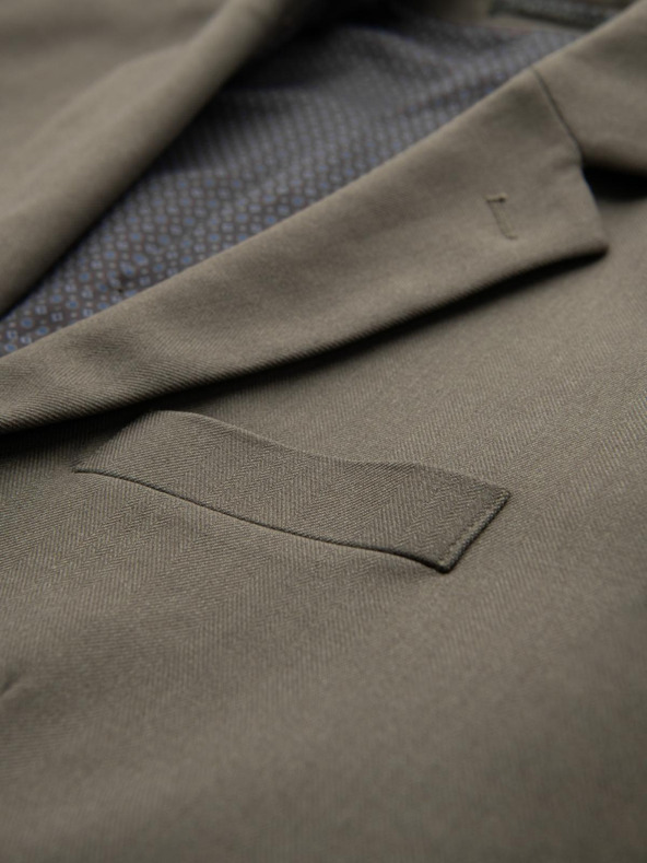 Ombre Clothing Elegantna moška jopica iz volnene mešanice Khaki Ombre Oblačila