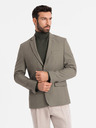Ombre Clothing Elegantna moška jopica iz volnene mešanice Khaki Ombre Oblačila