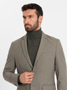 Ombre Clothing Elegantna moška jopica iz volnene mešanice Khaki Ombre Oblačila