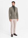 Ombre Clothing Elegantna moška jopica iz volnene mešanice Khaki Ombre Oblačila