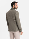 Ombre Clothing Elegantna moška jopica iz volnene mešanice Khaki Ombre Oblačila