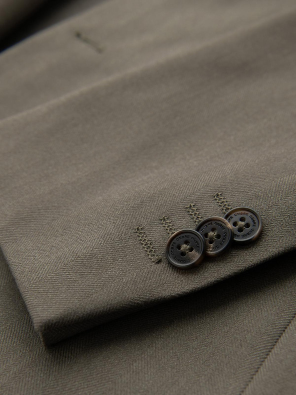 Ombre Clothing Elegantna moška jopica iz volnene mešanice Khaki Ombre Oblačila