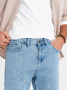 Ombre Clothing Moške klasične sprane kavbojke REGULAR FIT modre barve Ombre oblačila