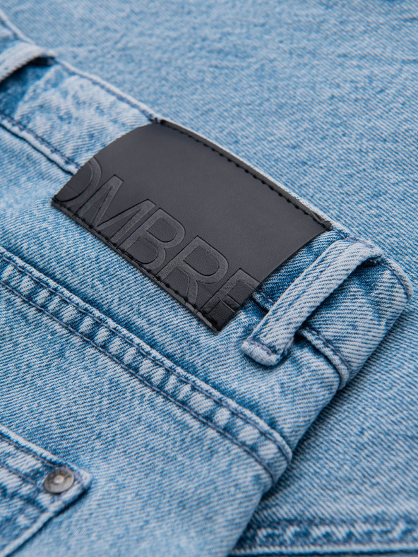 Ombre Clothing Moške klasične sprane kavbojke REGULAR FIT modre barve Ombre oblačila