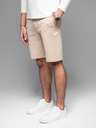 Ombre Clothing Moške bombažne športne hlače BASIC beige Ombre Oblačila