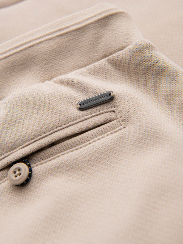 Ombre Clothing Moške bombažne športne hlače BASIC beige Ombre Oblačila