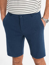 Ombre Clothing Moške kratke hlače SLIM FIT iz strukturirane melanžne pletenine modre barve Ombre oblačila