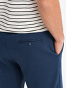 Ombre Clothing Moške kratke hlače SLIM FIT iz strukturirane melanžne pletenine modre barve Ombre oblačila