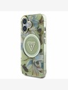 Guess Guess IML bleščeča magnolija in trikotni logotip MagSafe hrbtni ovitek za iPhone 16 Green