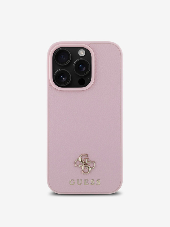 Guess Guess PU Grained 4G Small Metal Logo MagSafe Back Cover za iPhone 16 Pro Max Pink