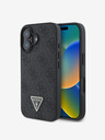 Guess Guess PU 4G Strass Triangle Metal Logo Back Cover za iPhone 16 Black