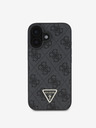 Guess Guess PU 4G Strass Triangle Metal Logo Back Cover za iPhone 16 Black