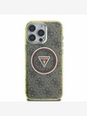 Guess Guess IML 4G Glitter in Triangle Logo MagSafe hrbtni ovitek za iPhone 16 Pro Max Brown