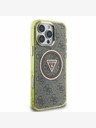 Guess Guess IML 4G Glitter in Triangle Logo MagSafe hrbtni ovitek za iPhone 16 Pro Max Brown