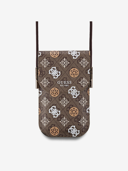 Guess Guess PU 4G Peony Večbarvna torbica za telefon rjave barve