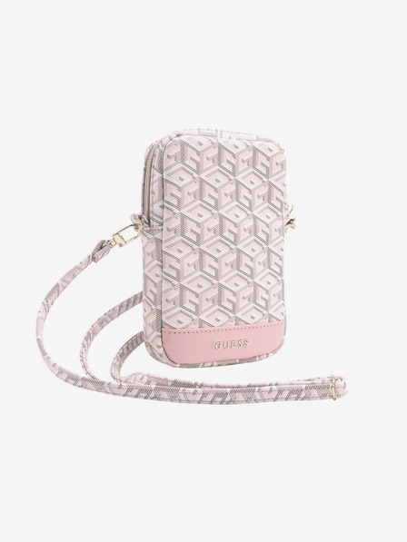 Guess Guess PU G Cube torbica za telefon z zadrgo roza