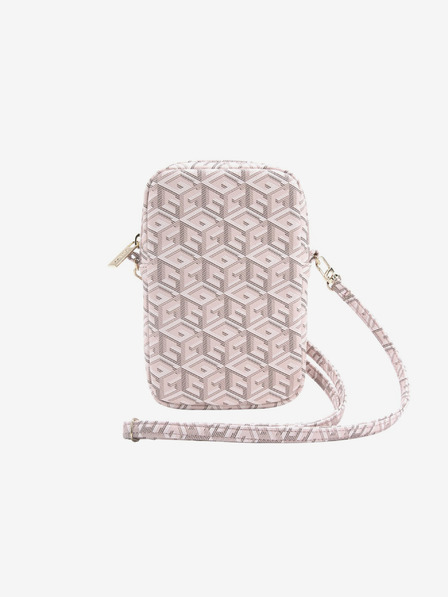 Guess Guess PU G Cube torbica za telefon z zadrgo roza