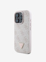 Guess Guess PU 4G Strass Triangle Metal Logo Back Cover za iPhone 16 Pro Max Pink