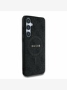 Guess PU Leather 4G Colored Ring MagSafe Zadní Kryt pro Samsung Galaxy S25 Black Ovitek za telefon