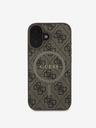 Guess Guess PU usnje 4G barvni obroč MagSafe hrbtni ovitek za iPhone 16 Plus rjava