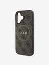 Guess Guess PU usnje 4G barvni obroč MagSafe hrbtni ovitek za iPhone 16 Plus rjava