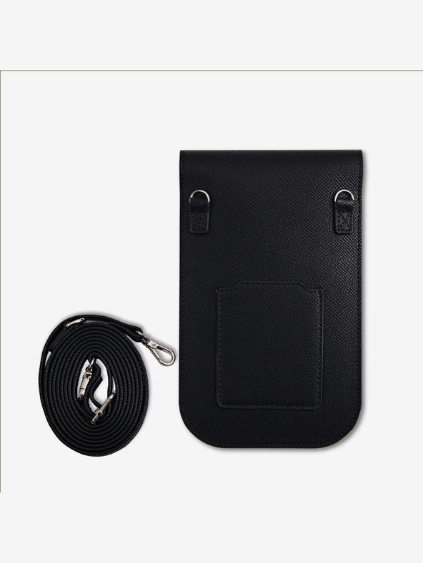 Guess Guess PU Grained Triangle Logo torbica za telefon črna