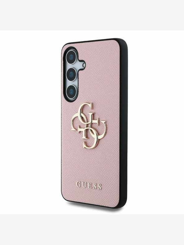 Guess Guess PU Grained 4G Metal Logo Back Cover za Samsung Galaxy S25+ Pink