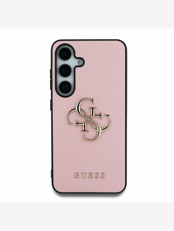 Guess Guess PU Grained 4G Metal Logo Back Cover za Samsung Galaxy S25+ Pink