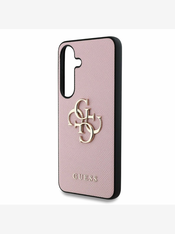 Guess Guess PU Grained 4G Metal Logo Back Cover za Samsung Galaxy S25+ Pink