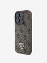 Guess Guess PU 4G Strass Triangle Metal Logo Back Cover za iPhone 16 Pro Max Brown