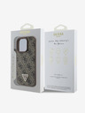Guess Guess PU 4G Strass Triangle Metal Logo Back Cover za iPhone 16 Pro Max Brown