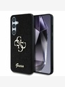 Guess Guess PU fiksni kovinski zadnji ovitek 4G z bleščicami za Samsung Galaxy S25 črn