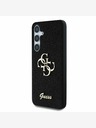 Guess Guess PU fiksni kovinski zadnji ovitek 4G z bleščicami za Samsung Galaxy S25 črn