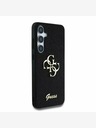 Guess Guess PU fiksni kovinski zadnji ovitek 4G z bleščicami za Samsung Galaxy S25 črn