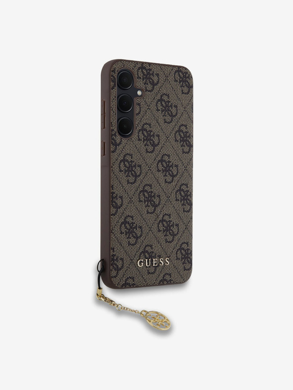 Guess Guess 4G Charm hrbtni ovitek za Samsung Galaxy A35 5G Brown