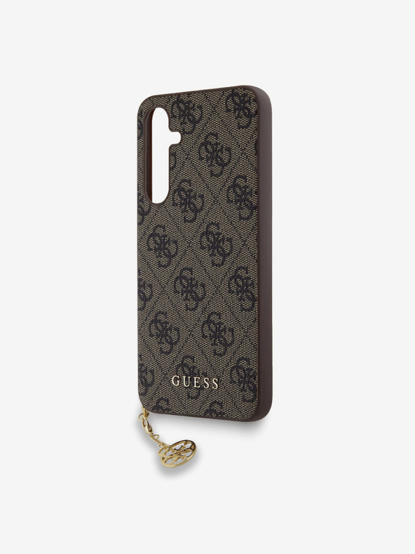 Guess Guess 4G Charm hrbtni ovitek za Samsung Galaxy A35 5G Brown