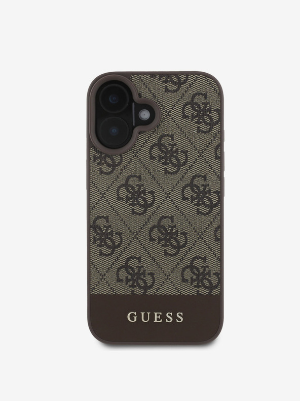 Guess Guess PU 4G Stripe Back Cover za iPhone 16 Brown