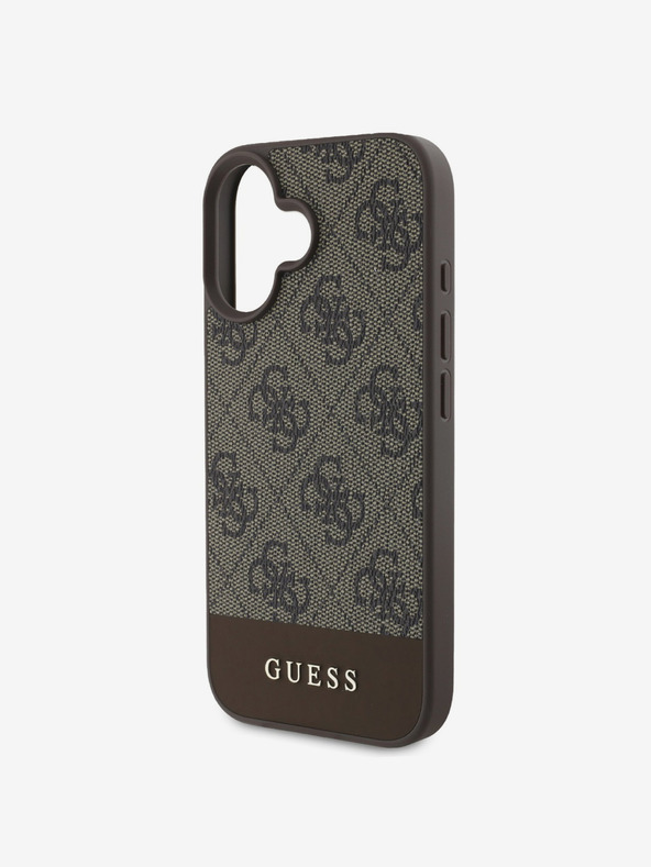 Guess Guess PU 4G Stripe Back Cover za iPhone 16 Brown