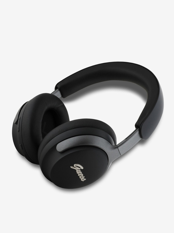 Guess Guess PU usnje z logotipom pisave ANC/ENC Brezžične slušalke črne barve