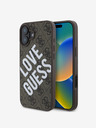 Guess Guess PU usnje 4G Big Love Logo MagSafe hrbtni ovitek za iPhone 16 Brown