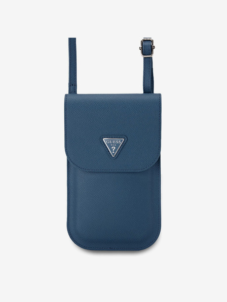 Guess Guess PU zrnata trikotna torbica za telefon modra