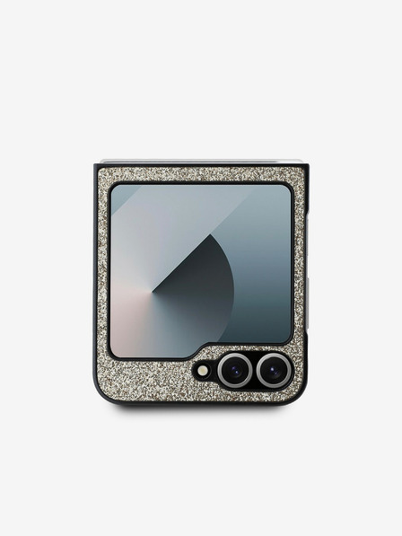 Guess Guess PC/TPU kovinski logotip z bleščečimi kosmiči za Samsung Galaxy Z Flip 6 Gold