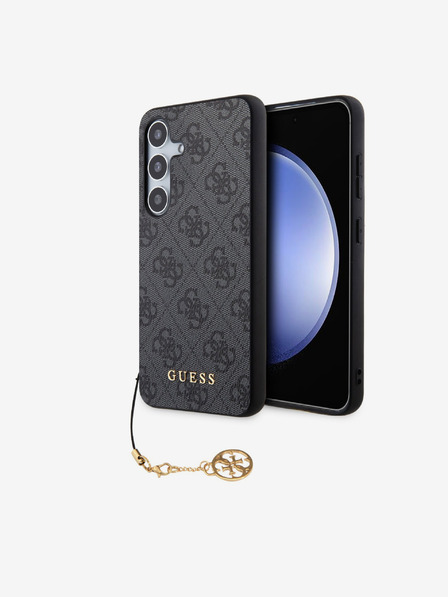 Guess Guess 4G Charm hrbtni ovitek za Samsung Galaxy S24 Grey
