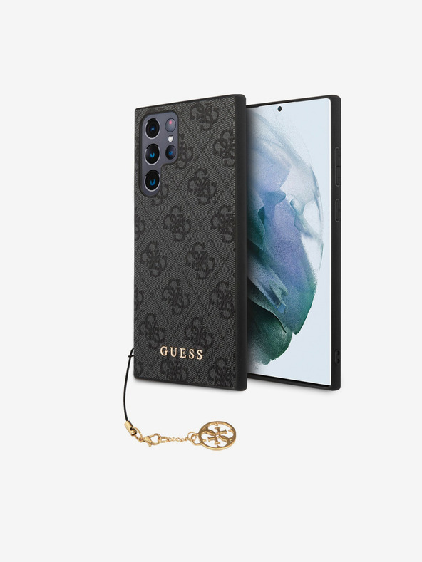 Guess 4G Charm Zadní Kryt pro Samsung Galaxy S24 Ultra Grey Ovitek za telefon