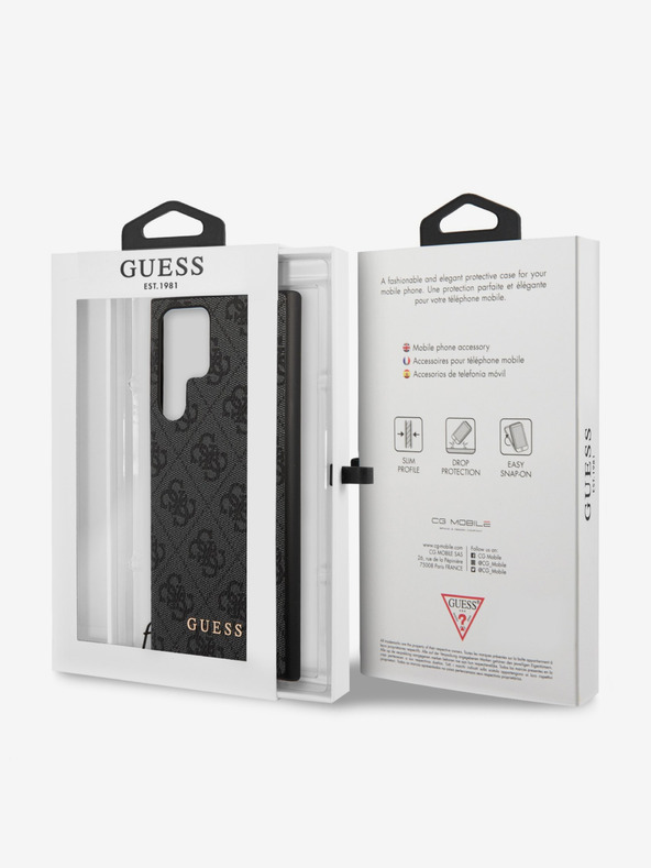 Guess 4G Charm Zadní Kryt pro Samsung Galaxy S24 Ultra Grey Ovitek za telefon