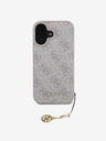 Guess Guess 4G hrbtni ovitek s šarmom za iPhone 16 Tone on Tone roza